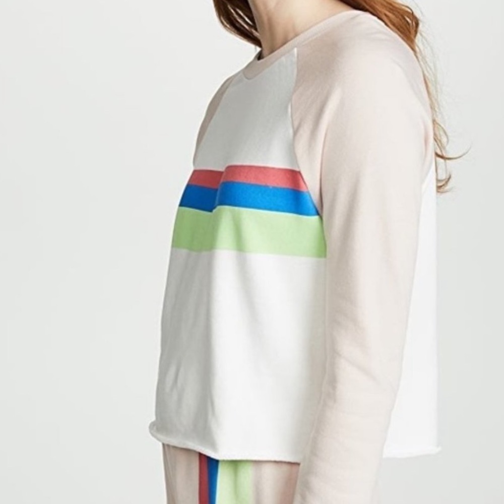 🎉HP Wildfox Beachhouse Striped Cropped Sweatshirt - Picture 5 of 11